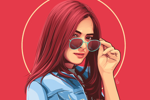 Urban Glasses Girl Digital Art 4k (1366x768) Resolution Wallpaper