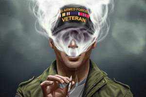 US Armed Force Smoking Cigarette (1336x768) Resolution Wallpaper