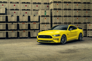 Velgen Yellow Ford Mustang 8k Wallpaper