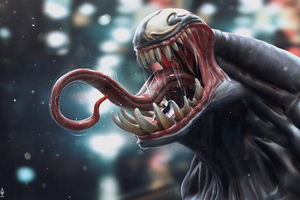 Venom 3d Art Tongue Art 4k (2560x1440) Resolution Wallpaper