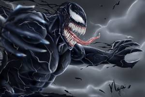 Venom 4k New Artwork (1600x900) Resolution Wallpaper