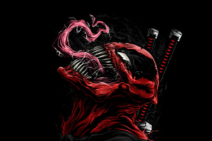 Venom As Deadpool Art Wallpaper