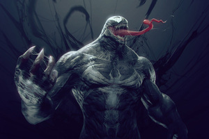 Venom Digital Art (1360x768) Resolution Wallpaper