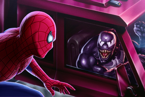 Venom Driving Truck Spiderman (2048x1152) Resolution Wallpaper
