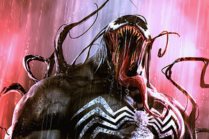Venom Face Art (1336x768) Resolution Wallpaper