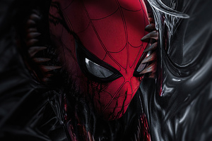Venom Into Spiderman (1336x768) Resolution Wallpaper