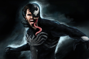Venom Movie Digital Painting (1600x1200) Resolution Wallpaper