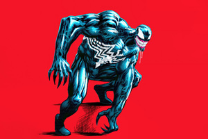 Venom Red Hot Rage (1366x768) Resolution Wallpaper