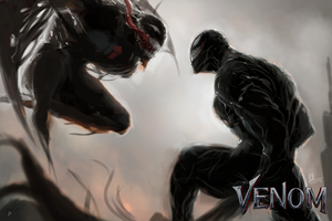 Venom Vs Riot Art (1920x1080) Resolution Wallpaper