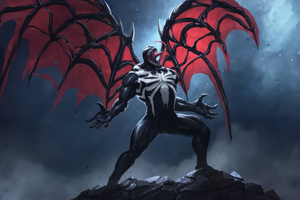 Venom With Wings In Marvels Spiderman 2 Wallpaper