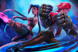 Vi And Jinx Arcane (1280x800) Resolution Wallpaper