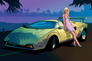 Vice City Stories Girl With Lamborghini Countach