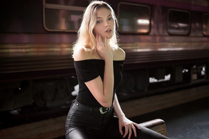 Viktoria Pacheco Model Black Clothing Wallpaper