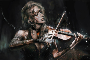 Violinist Of The Deep 4k (2560x1080) Resolution Wallpaper