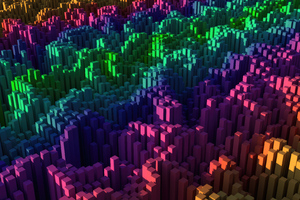 Voxels Building New Highs (1360x768) Resolution Wallpaper