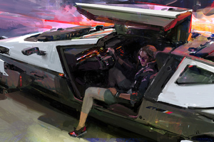 Waiting In Hover Car 4k (1280x800) Resolution Wallpaper