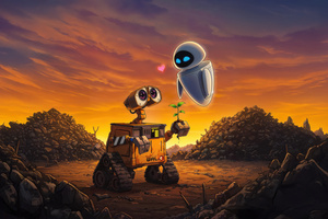 Wall E And Eve 5k (1680x1050) Resolution Wallpaper