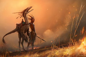 Warrior Creature Fantasy Fire Artwork