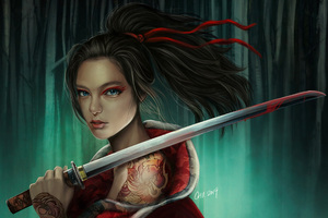 Warrior Girl With Sword 4k