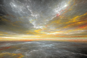 Waves Sky Fractal Art Abstract 4k (2560x1024) Resolution Wallpaper