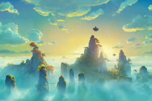 Whispers Beyond The Floating Path (1360x768) Resolution Wallpaper