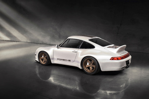 White Porsche 911 Guntherwerks Rear Wallpaper