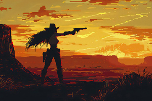 Wild West Cowgirl 5k (320x240) Resolution Wallpaper