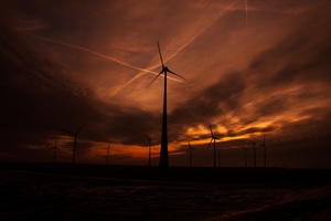 Windmill Sunset Evening Shadow 5k
