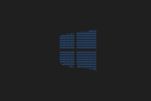 Windows 10 Logo Ascii Art Dark (1360x768) Resolution Wallpaper