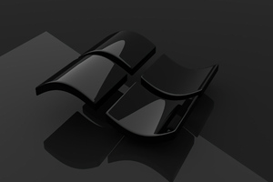 Windows Logo Black Minimal 4k Wallpaper
