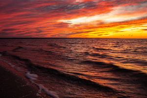 Winter Sunsets At Outer Banks Nc Usa (1024x768) Resolution Wallpaper