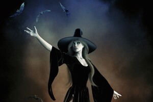 Witch With Hat Black Dress Fantasy Art (2880x1800) Resolution Wallpaper
