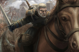 Witcher On Horse 4k (1152x864) Resolution Wallpaper