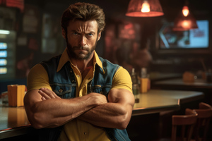 Wolverine Sitting In The Bar (1600x1200) Resolution Wallpaper