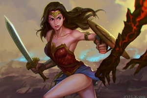 Wonder Woman 5k Digital Art 2018 (1920x1080) Resolution Wallpaper