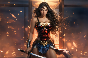 Wonder Woman Amazonian Defender Wallpaper