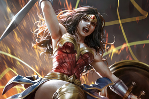 Wonder Woman Attack 4k (1024x768) Resolution Wallpaper