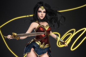 Wonder Woman Digital Artwork 3D (1366x768) Resolution Wallpaper