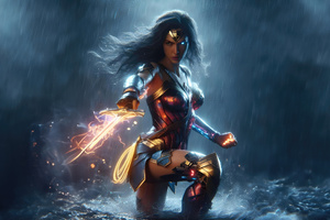Wonder Woman Dual Weapons Of Justice (2560x1080) Resolution Wallpaper