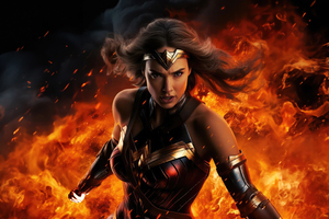 Wonder Woman Fiery (2932x2932) Resolution Wallpaper