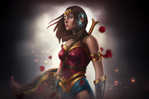 Wonder Woman Goddess In Battle Wallpaper