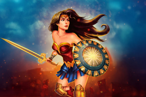 Wonder Woman Godkiller In Gold (1400x900) Resolution Wallpaper