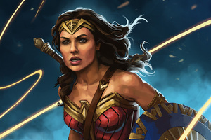 Wonder Woman Illustration (1336x768) Resolution Wallpaper