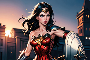 Wonder Woman In City (2932x2932) Resolution Wallpaper