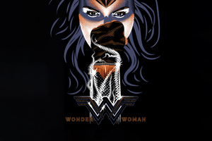 Wonder Woman Minimal Dark 5k Wallpaper