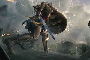 Wonder Woman Protecting