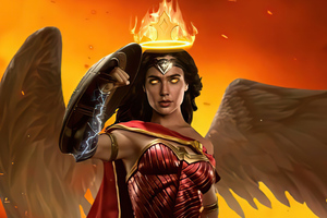 Wonder Woman Queen Of Fire Wallpaper