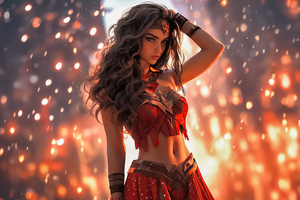 Wonder Woman Realm Of Love (1360x768) Resolution Wallpaper