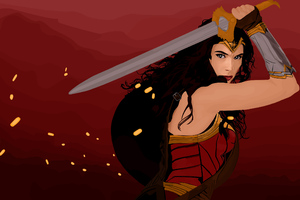 Wonder Woman Vector Artwork (1600x900) Resolution Wallpaper