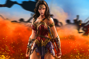 Wonder Woman Warrior Artwork 5k (5120x2880) Resolution Wallpaper